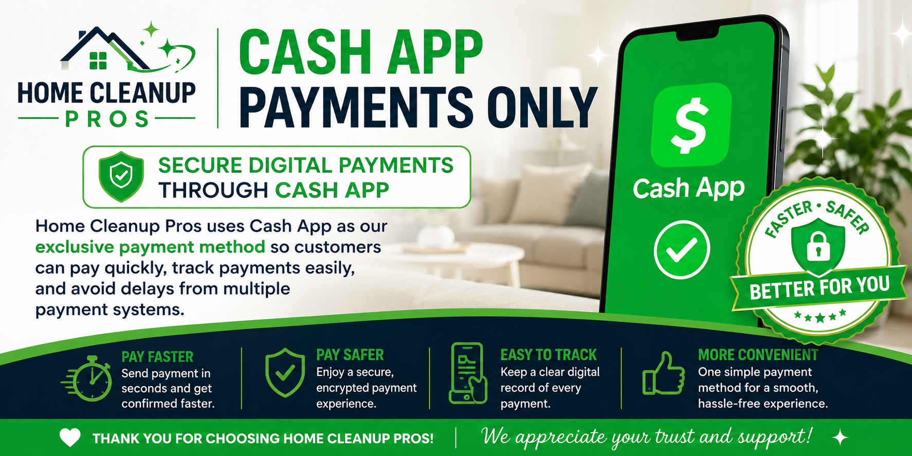 payments house cleaning